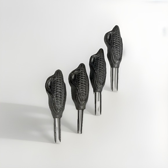 LOT OF 4 Vintage ‎ Pewter Corn Cob Holder / Pick  3 Inch Metal Farmhouse Cottage - Picture 6 of 6